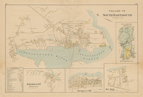 SOUTH DARTMOUTH Massachusetts 1895 Map Replica or GENUINE - Etsy