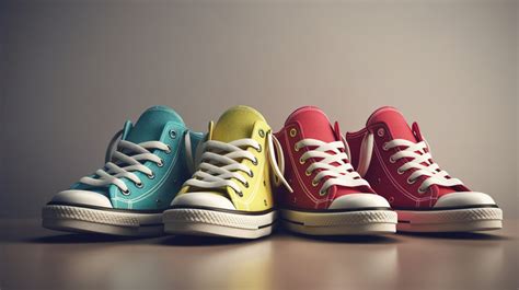 Three Colors Pairs Of Converse Shoes In Colorful Backgrounds | PSD Free Download - Pikbest