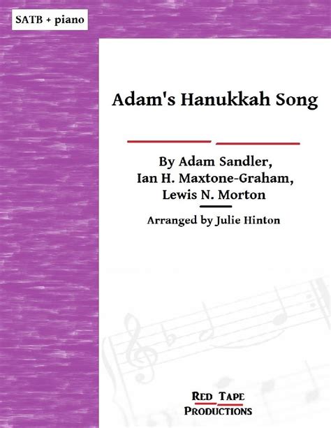 Adam's Hanukkah Song (arr. Julie Hinton) Sheet Music | Adam Sandler ...