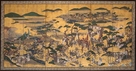 Six-panel screenn with the battle at Sekigahara | GIUSEPPE PIVA - Japanese Art