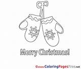 Mittens Children Christmas Colouring Page sketch template