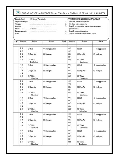 Audit Hand Hygiene Observation Tool Template - Get What You Need