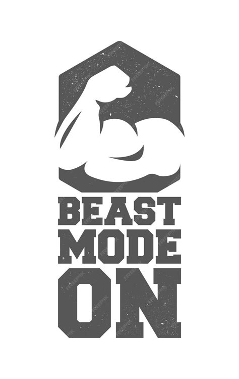 Premium Vector | Beast mode on motivation tshirt print logo lettering hand drawn vector ...