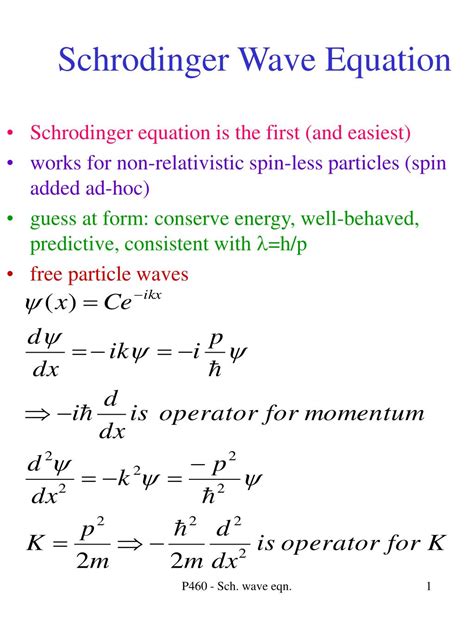 PPT - Schrodinger Wave Equation PowerPoint Presentation, free download - ID:6737951