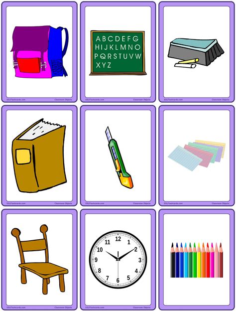 Classroom Objects – ESL Flashcards