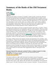 Summary of the Books of the Old Testament Books.docx - Summary of the ...