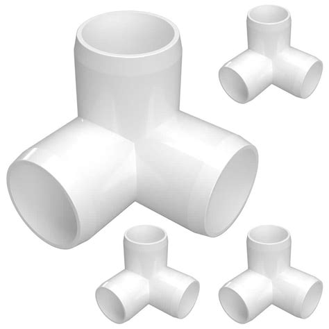 Formufit 1 in. Furniture Grade PVC 3-Way Elbow in White (4-Pack ...