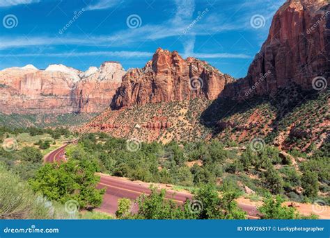 Scenic Drive in Zion National Park, Utah. Stock Image - Image of cliff, southwest: 109726317