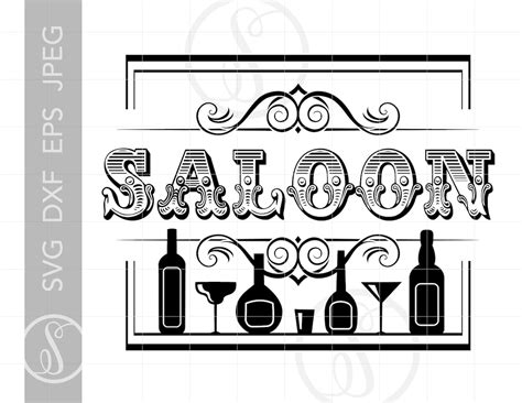 Saloon Sign Art SVG Design Saloon SVG Dxf Eps Cut File | Etsy