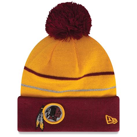 Washington Redskins New Era Two Stripe Cuffed Knit Hat - Burgundy