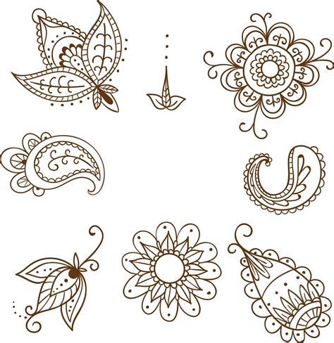 Download Tattoo Style Pattern Henna Mehndi Hand-Painted HQ PNG Image | FreePNGImg