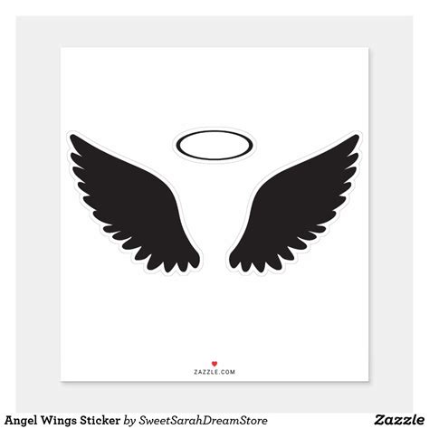 Angel Wings Sticker | Zazzle.com in 2021 | Angel wings clip art, Angel wing silhouette, Angel ...