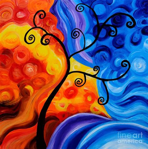 Abstract Orange/Blue Painting by Art by Danielle - Fine Art America