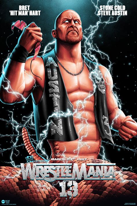 WrestleMania 13: Stone Cold Steve Austin vs Bret Hart Poster – Mondo