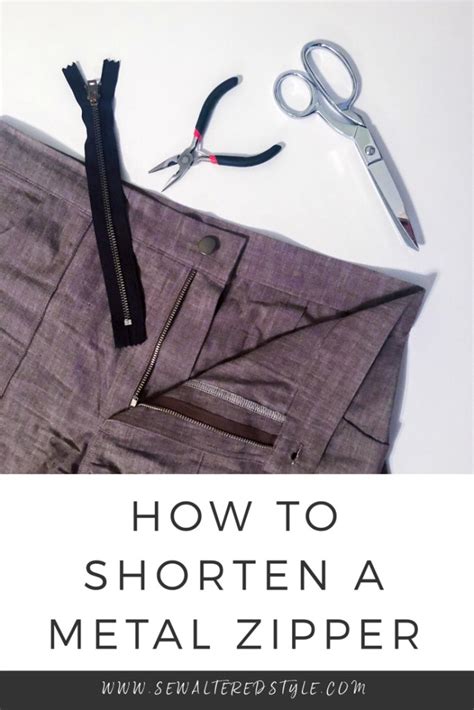 Sewing pattern: Shortening a metal zipper – Sewing