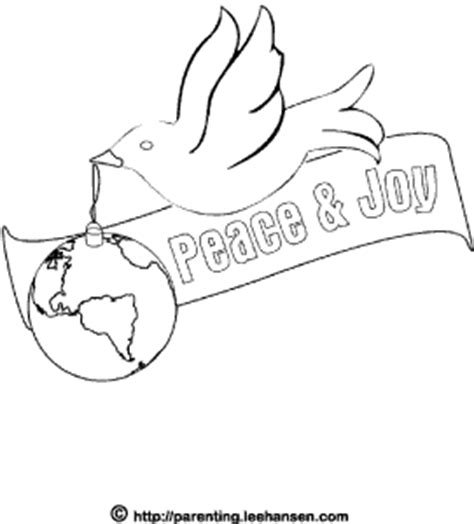 Christmas Coloring Sheet-Peace Dove and Earth Ornament Printable Page