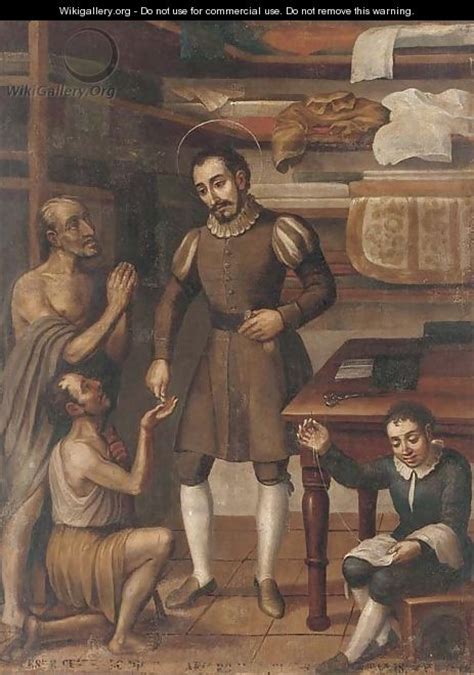 A tailor giving alms - Spanish Colonial School - WikiGallery.org, the largest gallery in the world