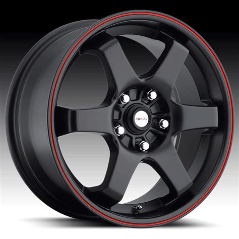 Focal 421 X Matte Black w/ Red Stripe Custom Rims Wheels - X - 421 ...