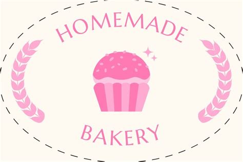 Customize online this Aesthetic Pastel Homade Bakery Oval Sticker template