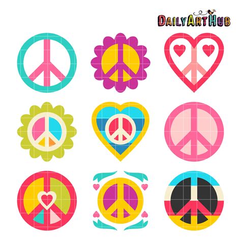 Love And Peace Clip Art Set – Daily Art Hub // Graphics, Alphabets & SVG