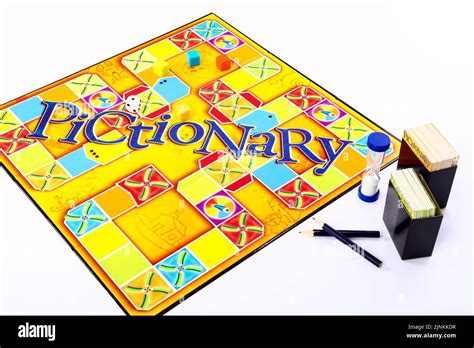 Pictionary board game isolated on a white background Stock Photo - Alamy