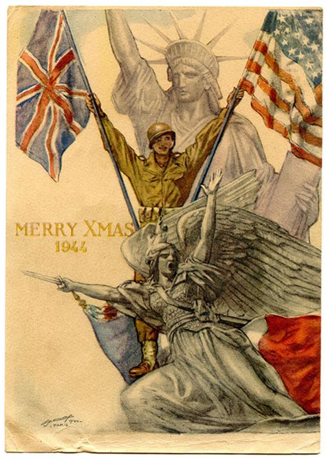 Beautiful Illustrated WWII (1944) Christmas Card: Flying Tiger Antiques ...