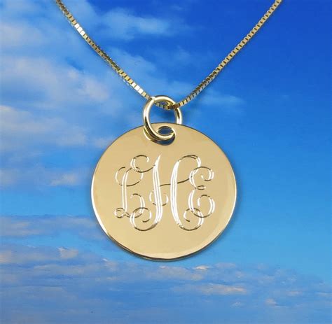 Monogrammed 14k Solid Gold Necklace Pendant – donebetter