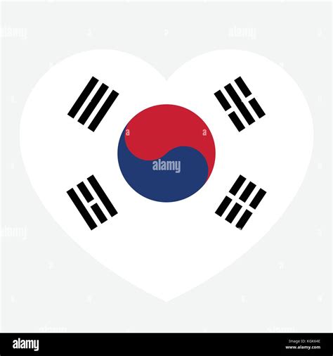 South Korea flag in the heart, South Korean flag, vector illustration ...