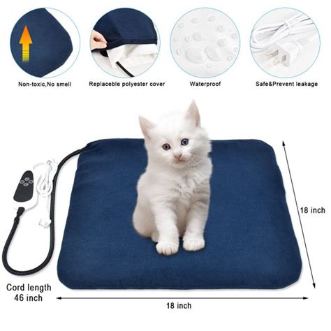 RIOGOO Pet Heating Pad, Electric Heating Pad for Dogs and Cats Indoor Warming Mat with Auto ...