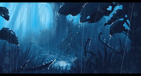 Tranquil Forest Rain - HD Anime Wallpaper