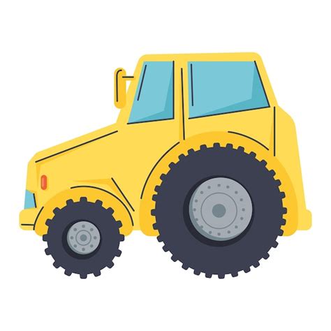 Free Vector | Yellow tractor farm machinery icon