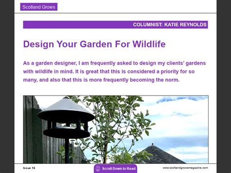 Issue 16Design Your Garden For Wildlife