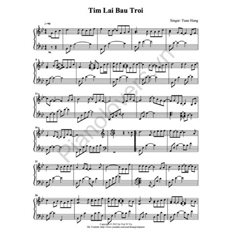 Tìm lại bầu trời - Piano Sheet