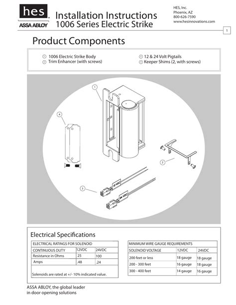 HES 1006 User Manual | 4 pages