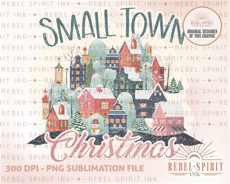 Small Town Christmas PNG, Christmas PNG, Hometown Christmas PNG, Merry Christmas Png, Retro ...