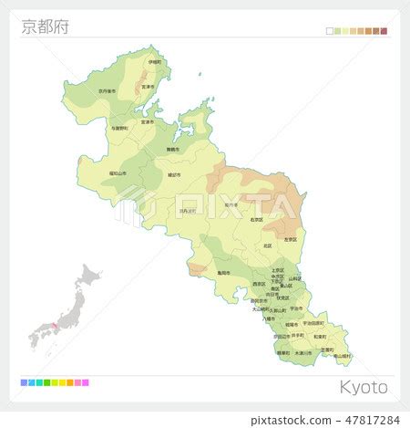 Map of Kyoto Prefecture (contour line · color... - Stock Illustration [47817284] - PIXTA