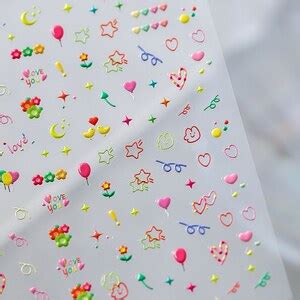 Cute Nail Stickers, Cute Nail Art, Kawaii Nail Decal, Star Nail Decals ...