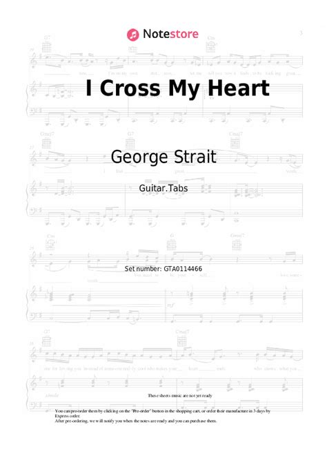 George Strait - I Cross My Heart chords, guitar tabs in Note-Store ...