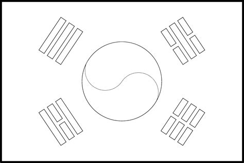 South Korea Flag Colouring Page – Flags Web