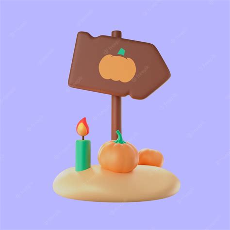 Premium PSD | 3d rendering of halloween post sign icon