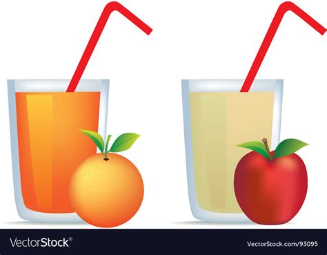 Orange and apple juice Royalty Free Vector Image