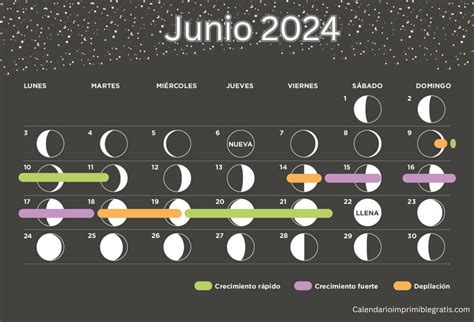 Calendario Lunar Junio 2024 Colombia - Clare Desirae