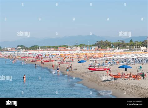 Overview of the beaches and seaside resorts of Marina di Carrara in Italy after anti-covid-19 ...