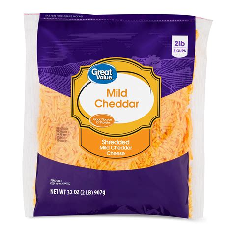 Great Value Shredded Mild Cheddar Cheese, 32 oz – Walmart Inventory Checker – BrickSeek