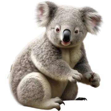 A Close Up Portrait Of Cute Australian Koala Bear Surrounded By Eucalyptus Leaves Against Solid ...