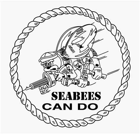 Similiar Seabee Logo Black And White Keywords - Seabees Can Do Logo , Free Transparent Clipart ...