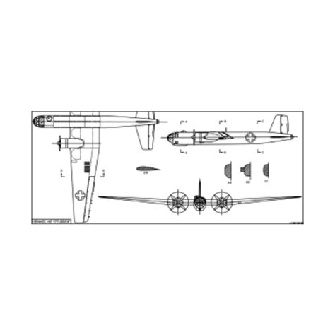 Heinkel He 177 Greif German WW2 Bomber Aircraft Dark Blueprint Gift - Heinkel He 177 Greif ...