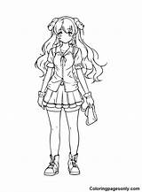 Anime Girl Coloring Pages Printable For Free Download sketch template