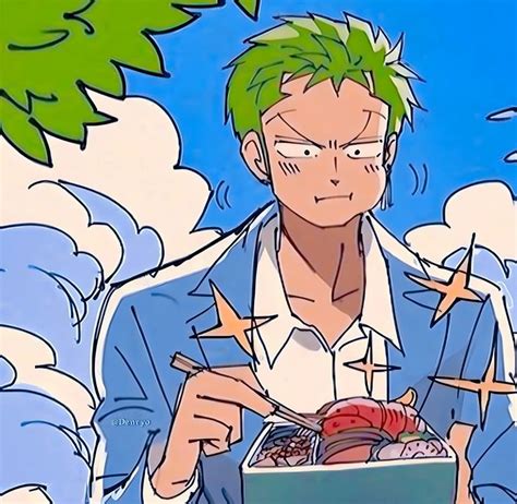 a man with green hair holding a box of food