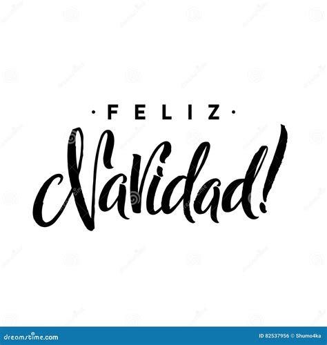 Feliz Navidad. Merry Christmas Calligraphy Template in Spanish Stock Vector - Illustration of ...